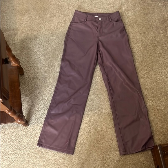 Purple Wide-Leg Leather Pants from Garage - Picture 1 of 3